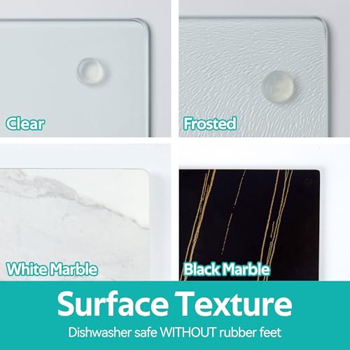 Murrey Home Glass Cutting Board for Kitchen Counter, Tempered Glass Chopping Boards Dishwasher Safe, Small Clear Countertop Tray, Scratch Resistant, Heat Resistant, Non Toxic, Clear, 12"x8" - color: Smooth Clear, size: 11.8"L x 7.9"W