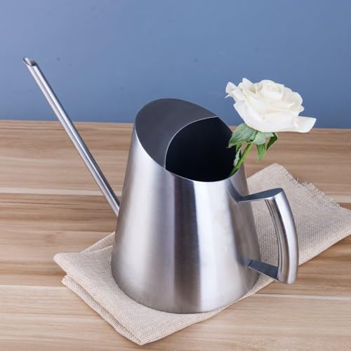 IMEEA Stainless Steel Indoor Watering Can with Long Spout Modern Watering Can for Small Indoor Plants, 50oz / 1.5L Maximum Capacity