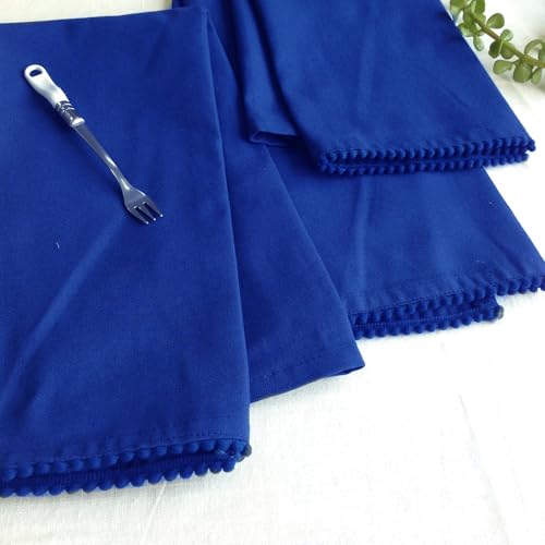 Kitchen Towels 100% Cotton Solid Kitchen Dish Cloths Hand Towel Reusuable Dish Towel for Cleaning & Drying Tea Towels Set with Hanging Loop - 18"x28" -Blue, Pack of 6 - color: Blue, size: Pack of 6