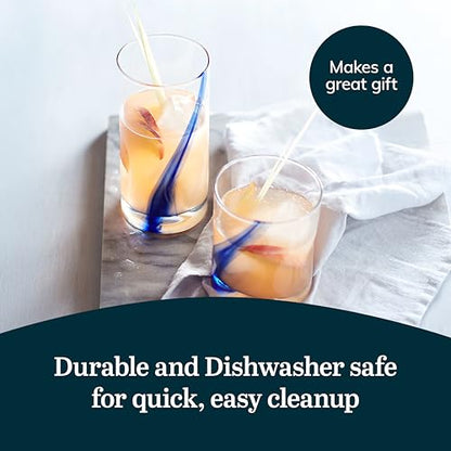 Blue Ribbon Tumbler & Rocks Drinking Glasses Set of 16, Dimpled Cups | 16.75 oz and 12.5 oz Capacities for Water, Juice, Cocktails, and More with Blue Ribbon Design and Dishwasher-Safe Cleanup - color: 02 - Blue Ribbon