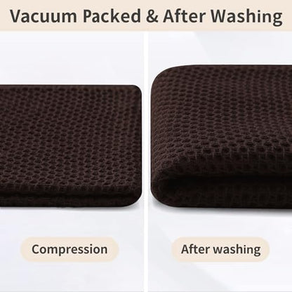 Homaxy 100% Cotton Waffle Weave Kitchen Dish Cloths 10-Pack, Dark Brown | 12 x 12 Inches, Ultra Soft Absorbent Dish Towels, Quick Drying Dish Rags with Hanging Loop - color: Dark Brown, size: 12 x 12 - 10 Pack