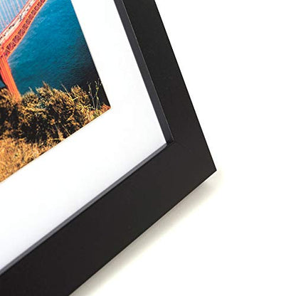 Rustic Picture Frame with Mat (Black, 8x10 inches) - color: Black, size: 8x10 inches