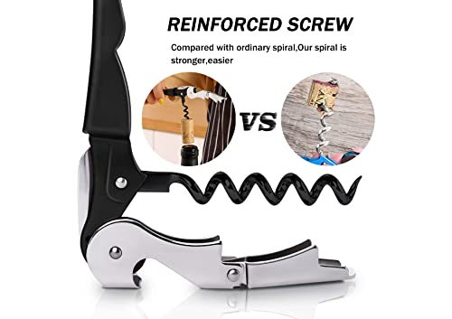12 Packs Wine Opener-Corkscrew Wine Bottle Opener,Stainless Key Black Wine Bottle Opener Foil Cutter for Picnic, party, family,Restaurants - size: 12 Packs