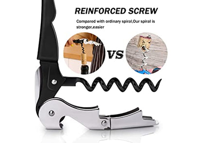12 Packs Wine Opener-Corkscrew Wine Bottle Opener,Stainless Key Black Wine Bottle Opener Foil Cutter for Picnic, party, family,Restaurants - size: 12 Packs
