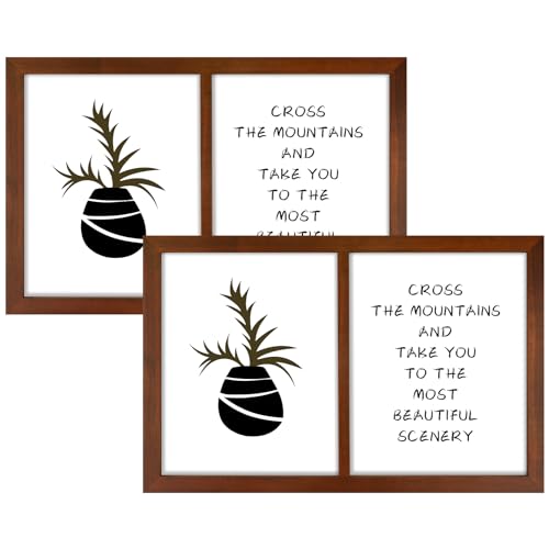 Golden State Art, 8x10 Double Picture Frame, Display Two 8x10 Photos(Brown) | Solid Wood - Real Glass For Wall Mounting (Brown, 2 Pack) - color: Brown, size: 2 Openings 8x10 (2 Pack)