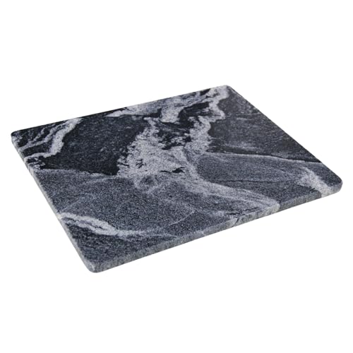 Black Marble Cutting Board for Kitchen, 20 x 16 Inch Large Marble Pastry Slab, Heavy Duty Stone Cutting Board for Dough Kneading, Baking, Rolling, Cheese, Cloud Mist Black - color: Cloud Mist Black, size: 20"L x 16"W
