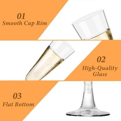 GuanQiao Plastic Champagne Flutes 20 Pack, 5.5 Oz Clear Disposable Plastic Champagne Glasses, Wine Glasses Cups for Wedding Celebration Birthday Party Wine Tasting New Years Eve Party Supplies - color: Clear, size: 20-Pack