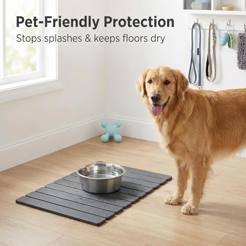 Foldable Stone Bath Mat, Quick-Dry Non-Slip Diatomaceous Earth Mat, Space-Saving Absorbent Shower Mat for Bathroom, Non-Slip Rubber Base,Easy to Clean, 23.6" x 15.5" Grey