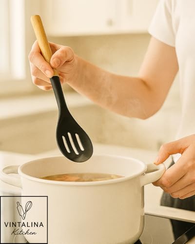 Silicone Cooking Utensils Kitchen Utensil Set - 446°F Heat Resistant Silicone Kitchen Utensils Set, Spatula,Turner Tongs, Spoon, Whisk,Kitchen Gadgets for Nonstick Cookware, BPA Free (Black) - color: Black