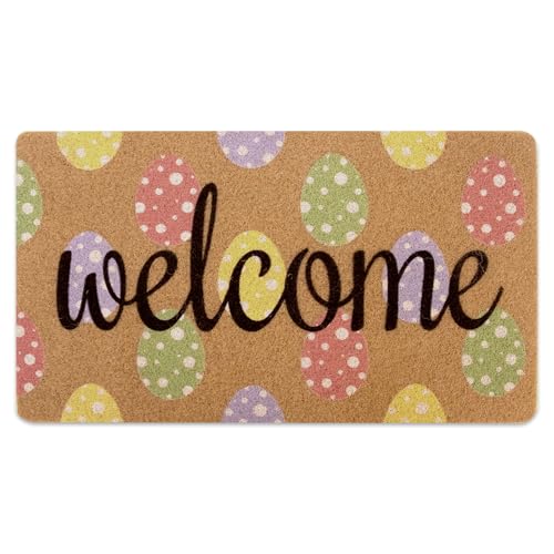 Easter-Decorative-Welcome-Doormat Outdoor-Entrance - Non-Slip Easter Eggs Door Mat Front Door Mats for Home Decor 17" x 29" - color: Easter Eggs