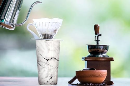 THILY Stainless Steel Vacuum Insulated Tumbler Travel Mug 20 oz Coffee Cup with 2 Lids and Straws, Splash Proof, Keep Ice Drinks Cold, White Marble - color: White Marble, size: 20 Ounce (Pack of 1)