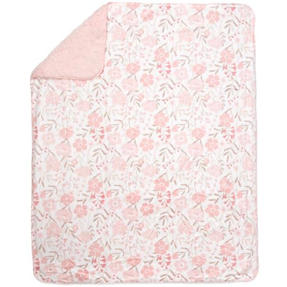 Baby Essentials Sherpa Fleece Baby Blanket 35x30 – Super Soft, Warm Reversible Baby Blankets for Newborns, Infants, Toddlers, and Nursery - color: Flower Gardens