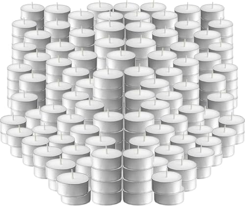 200 Pack,4 Hour Long time Burning,Unscented Tea Lights Candles,White, Smokeless, Dripless,for Weddings, Home, Pool,Shabbat - color: 200 White