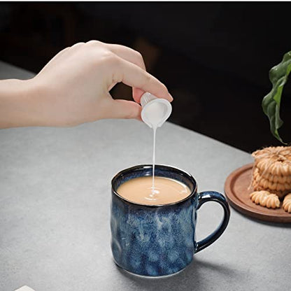 Ceramic Coffee Mugs - 12 Ounces Ceramic Mugs - Tea Cups with Handle - Funny Cappuccino Cups - Dishwasher Safe, Set of 4 - color: Royal Blue
