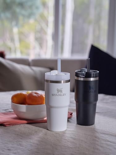 STANLEY Quencher H2.0 Flow State Tumbler, 14 oz, Stone | Straw and 3-Position Lid | Cup Holder Compatible for Travel | Insulated Stainless Steel Cup | BPA-Free - color: Stone, style: Classic