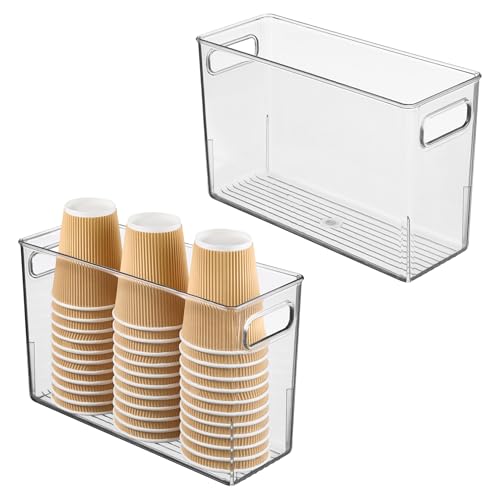 iDesign Tall Plastic Storage Bin with Handles, Set of 2, Clear | For Fridge or Freezer, Made in USA - style: Pack of 2