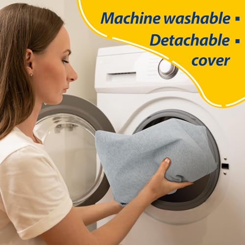 AAAAAcessories D-Shaped Chair Cushions, 2" Thick Dining Chair Pads with Ties and Removable, Machine-Washable Cover, 17" x 16", Set of 4, Gray - color: Gray, size: 4 Count(Pack of 1)