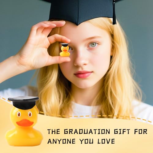JUNEBRUSHS Graduation Table Decorations, 50 Pcs Mini Resin Ducks Tiny Graduation Cap Duck Yellow Grad Ornaments for Grad Party Favors Crafts - style: Duck Style