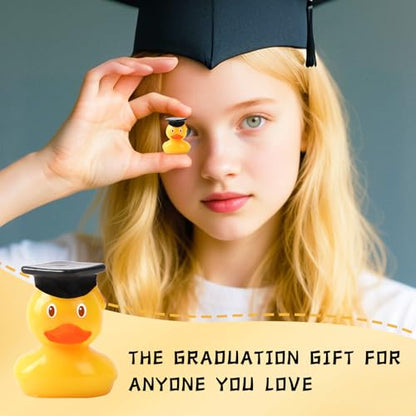 JUNEBRUSHS Graduation Table Decorations, 50 Pcs Mini Resin Ducks Tiny Graduation Cap Duck Yellow Grad Ornaments for Grad Party Favors Crafts - style: Duck Style