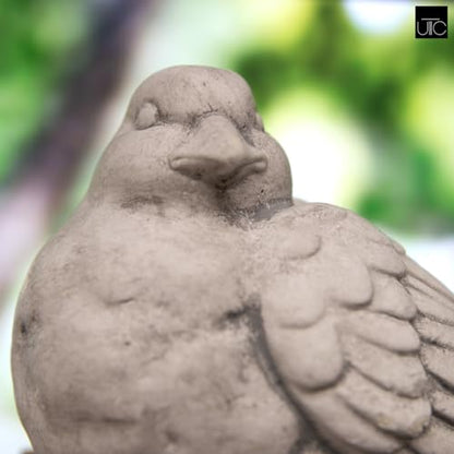 Small Cement Bird Statue, Gray Concrete Finish (8.25 X 5.25 X 6.25 In.) | Decorative Cement Bird Figurine With A Gray Concrete Finish, Ideal For Tables, Patios, Lawns, Yards, And Home Décor. - size: 8.25"x5.25"x6.25"H