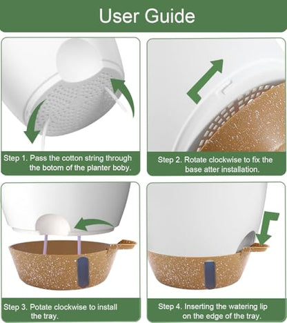 Heybe 3 Pack Self Watering Hanging Planters with Swivel Hanging Chains 20 Inches, 10/9/8 Inch Pots for Indoor Outdoor Plants, White - size: 3 Pack Pot with 20 inch Chains