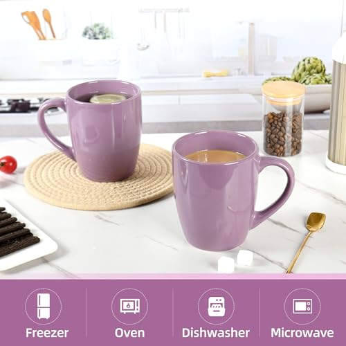 BYCNZB 27OZ Extra Large Ceramic Coffee Mug, Jumbo Coffee Mugs, Big Tea Cups with a Large Handle for Office and Home set of 2 (Purple) - color: Purple