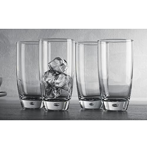 Glaver's Highball Glasses Set Of 4, 16 Oz. Drinking Glasses, Unique Water Glass Cups For Juice, Cocktails, Soda, Heavy Bottom Tumbler Glass - style: Rounded