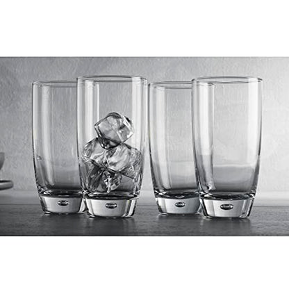 Glaver's Highball Glasses Set Of 4, 16 Oz. Drinking Glasses, Unique Water Glass Cups For Juice, Cocktails, Soda, Heavy Bottom Tumbler Glass - style: Rounded