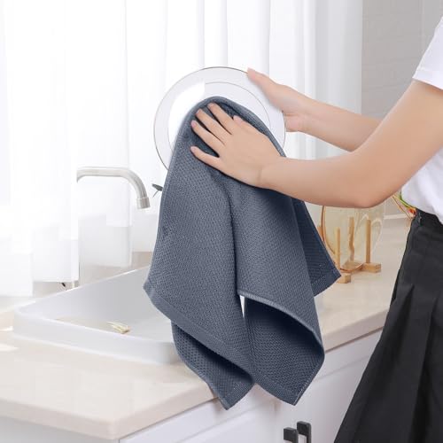 Homaxy 100% Cotton Waffle Weave Kitchen Towels, 7-Pack, Dark Grey | 13 x 28 Inches, Ultra Soft Absorbent Dish Towels, Quick Drying Cleaning Towels - color: Dark Grey, size: 13 X 28 - 7 Pack
