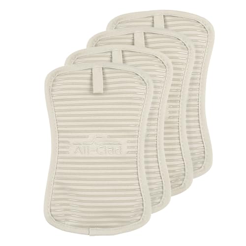 All-Clad Premium Pot Holder & Hot Pad: Heat Resistant to 500 Degrees - 100% Cotton, 10"x6.25" Hot Pad for Kitchen and Barbeque, 4-Pack, Almond - color: Almond, size: 4 Pack
