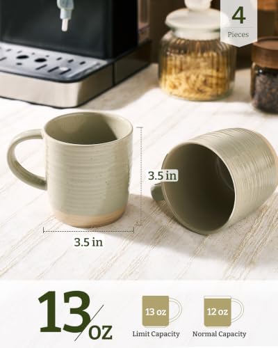 famiware Coffee Mugs Set of 4, 13 oz Mug Set, Ceramic Cup Set with Handle | Stoneware Mug for Coffee, Tea, Latte, Cappuccino, Microwave and Dishwasher Safe, Constellation Series，Honey - color: Constellation-Honey, size: 4 Count (Pack of 1)