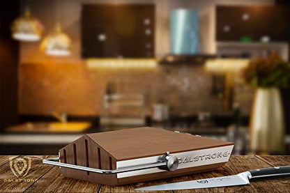 Dalstrong Knife Block Set - 5 Piece - Gladiator Series - with Modular, Multi-Level Block - German High Carbon Steel - Premium ABS Black Handles - NSF Certified - color: Black, size: 5-Pc