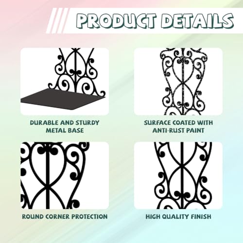 5.3"x4.3"x7.9" Metal Bookends, Heavy Duty Book Ends for Shelves | European style Pattern Theme Cast Iron Book Supports, 1 Pair Decor Stoppers for Desk, Library, Office & Home Shelves - style: European style Pattern