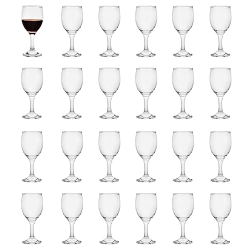 HEIGHT 5.6 Inches 120ML 4 Ounce - Set of 24 Classic Small Red Wine Glasses Durable Clear White Lead-free Glass Cup For Party (Glass, 24Pcs4OZ) - color: 24Pcs4OZ