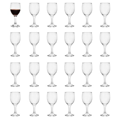 HEIGHT 5.6 Inches 120ML 4 Ounce - Set of 24 Classic Small Red Wine Glasses Durable Clear White Lead-free Glass Cup For Party (Glass, 24Pcs4OZ) - color: 24Pcs4OZ