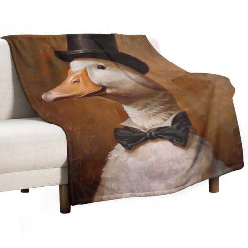 Gentleman Duck 02 Flannel Blankets Fleece Soft Throw Lightweight Plush Gifts for Couch, Bed, Cozy Sofa Plush, Chair, Lovers 40x50in(100x125cm) - color: Style-28, size: 40x50in(100x125cm)