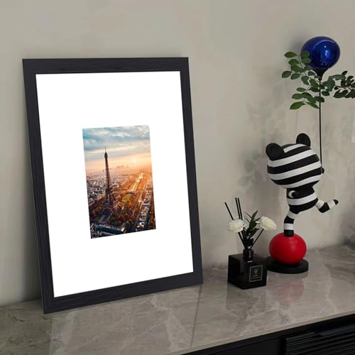 16x20 Picture Frame Set of 3, Display Pictures 8x10 with Mat or 16 x 20 Without, Wall Gallery Poster Frames, Black - color: black-13