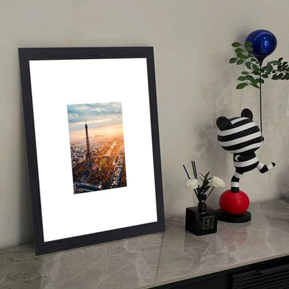 16x20 Picture Frame Set of 3, Display Pictures 8x10 with Mat or 16 x 20 Without, Wall Gallery Poster Frames, Black - color: black-13