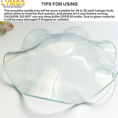 4.5" Replacement Flounces Oil Warmer Dish, 115mm Ruffle Edge Wax Melt Warmer Liner Glass Dish, Candle Warmer Bowl Plate Wax Tray for Scented Wax Aroma Therapy Lamp, 1 Pack