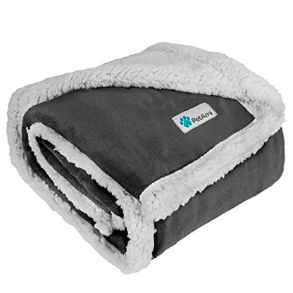 PetAmi Dog Blanket Small Medium Pet Cat Puppy Kitten, 40x29 Mini, Dark Gray | 460 GSM, Soft Sherpa Fleece Throw, Reversible Plush Couch Cover Protector Crate Carrier Sofa Bed Car Seat, Machine Washable - color: Charcoal, size: Medium - 29 X 40 Inches
