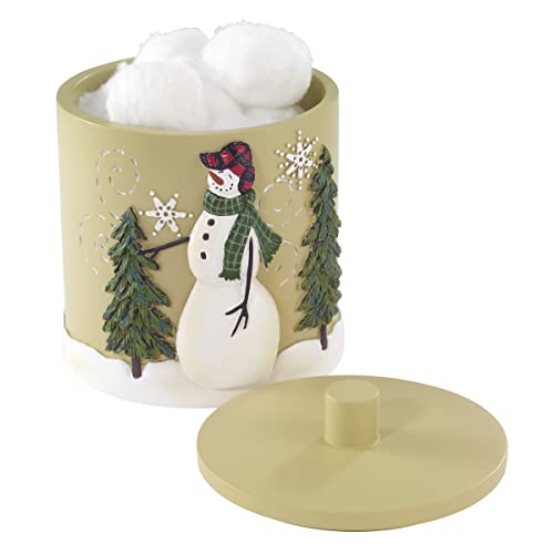Avanti Linens - Covered Jar, Resin Countertop Accessories, Christmas Decorations (Snowmen Gathering Collection) - size: 1 Ounces