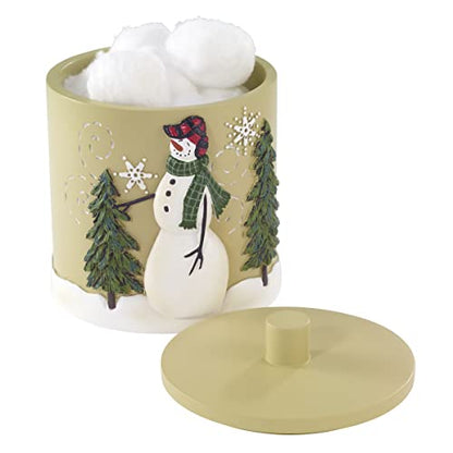 Avanti Linens - Covered Jar, Resin Countertop Accessories, Christmas Decorations (Snowmen Gathering Collection) - size: 1 Ounces