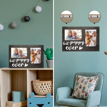 Father's Day Poppy Gifts, Poppy Gifts 3D Photo Frame Hold 4x6 Inches Two Photos, Birthday Gift for Him from Grandkids, Who Wants Nothing - color: poppy