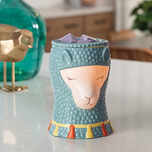 Candle Warmers ETC. Illumination Fragrance Warmer- Light-Up Warmer for Warming Scented Candle Wax Melts and Tarts or to Freshen Room, Blue Llama - size: Llama (Porcelain)