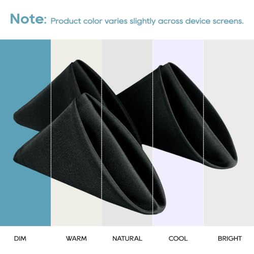 VidaFete Black Cloth Napkin, 17 x 17 Inch Polyester Napkins Set of 12 | Polyester Napkins Cloth Reusable & Wrinkle-Resistant Dinner Napkins for Weddings, Banquets, Parties, Hotels and Restaurants - color: Black, size: 17" x 17" (Set of 12)
