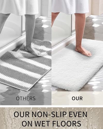 Toilet Rugs U-Shaped Mat 24x22, Contour Bathroom Mat - Ultra Soft & Absorbent Microfiber, Quick-Dry, Machine Washable with High Density Foam Latex Non Slip Backing, White - color: White, size: 24" X 22"(Toilet Rug)