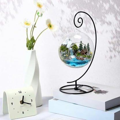 12 Pcs Ornament Display Stand 11 Inch Black Metal Stand for Hanging Glass Globe Terrariums, Witch Ball Festivals Wedding Ornament and Home Office Party Decor(Spiral) - style: Spiral