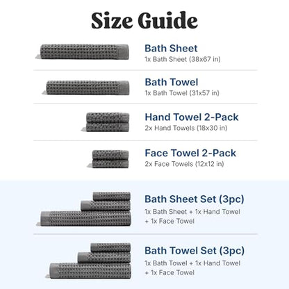 ONSEN Supima® Waffle Face Towels, Quick Dry Lint Free 100% USA Cotton, Lightweight Absorbent Face Towel Set, 12x12 in (Cinder Grey, Face Towel 2-Pack) - color: Cinder Grey, size: Face Towel 2-Pack