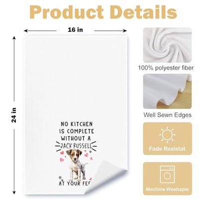 Jack Russell Funny Dog Kitchen Towels - A Kitchen is Not Complete Without A Jack Russell Waffle Weave Hand Towels for Bathroom for Home,Dog Lovers Gift,16×24 Inch - color: Jack Russell at Your Feet