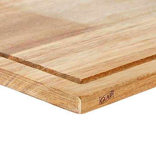 Glad Acacia Wood Cutting Board with Juice Grooves | Reversible Solid Butcher Block and Charcuterie Tray | Home Kitchen Supplies for Chopping and Serving(Brown) (Pack of 6) - size: 14"L x 10.6"W (Pack of 6)